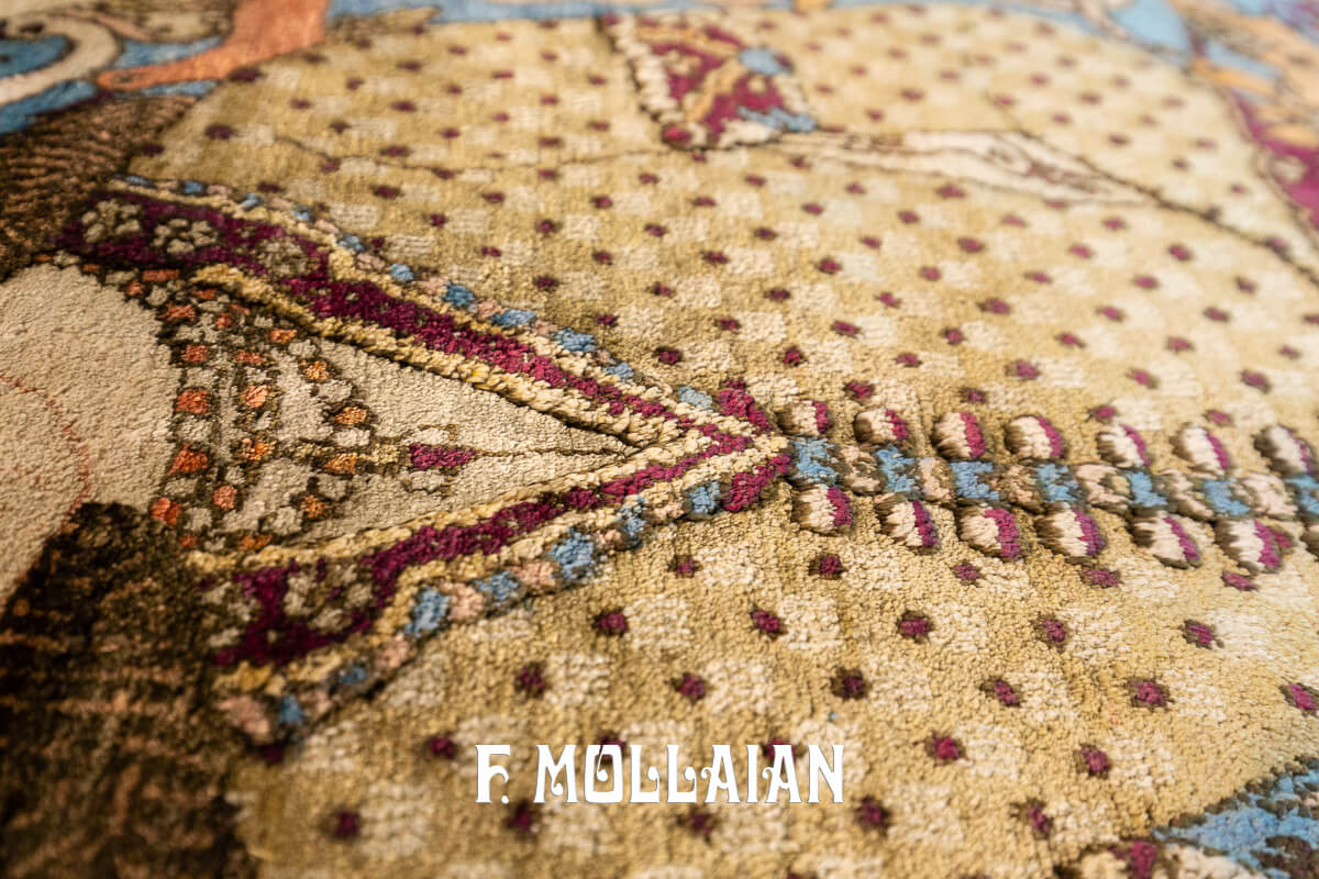 Kashan Mohtasham Pictorial Souf Silk Rug n°:549447